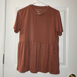 American Eagle Rust Colored Baby Doll Shirt